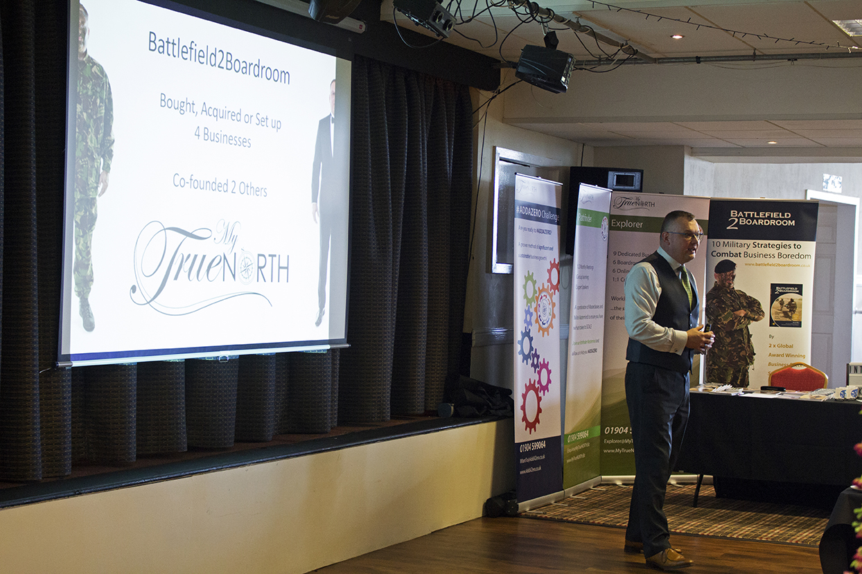 Jay Allen from My TrueNORTH telling everyone about his new business.